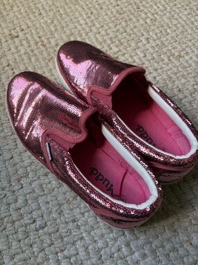 Mudd Girls' Rose Pink Sequin Slip-On Sneakers